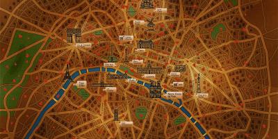Քարտեզ Փարիզի պաստառ գործասեղանի համար