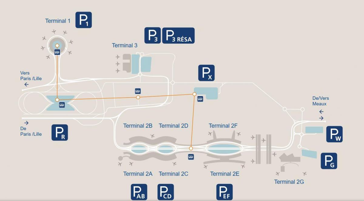 Քարտեզ cdg օդանավակայան կայանատեղի օդանավակայան