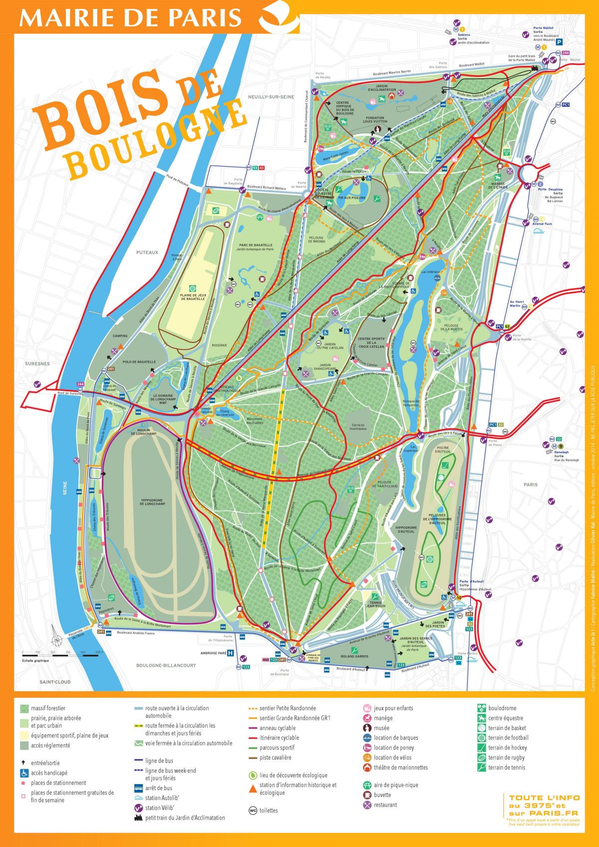Քարտեզը Буа-դե-Boulogne
