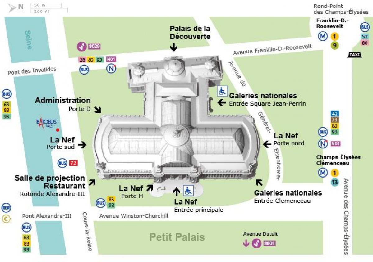 Քարտեզը Գրան Palais