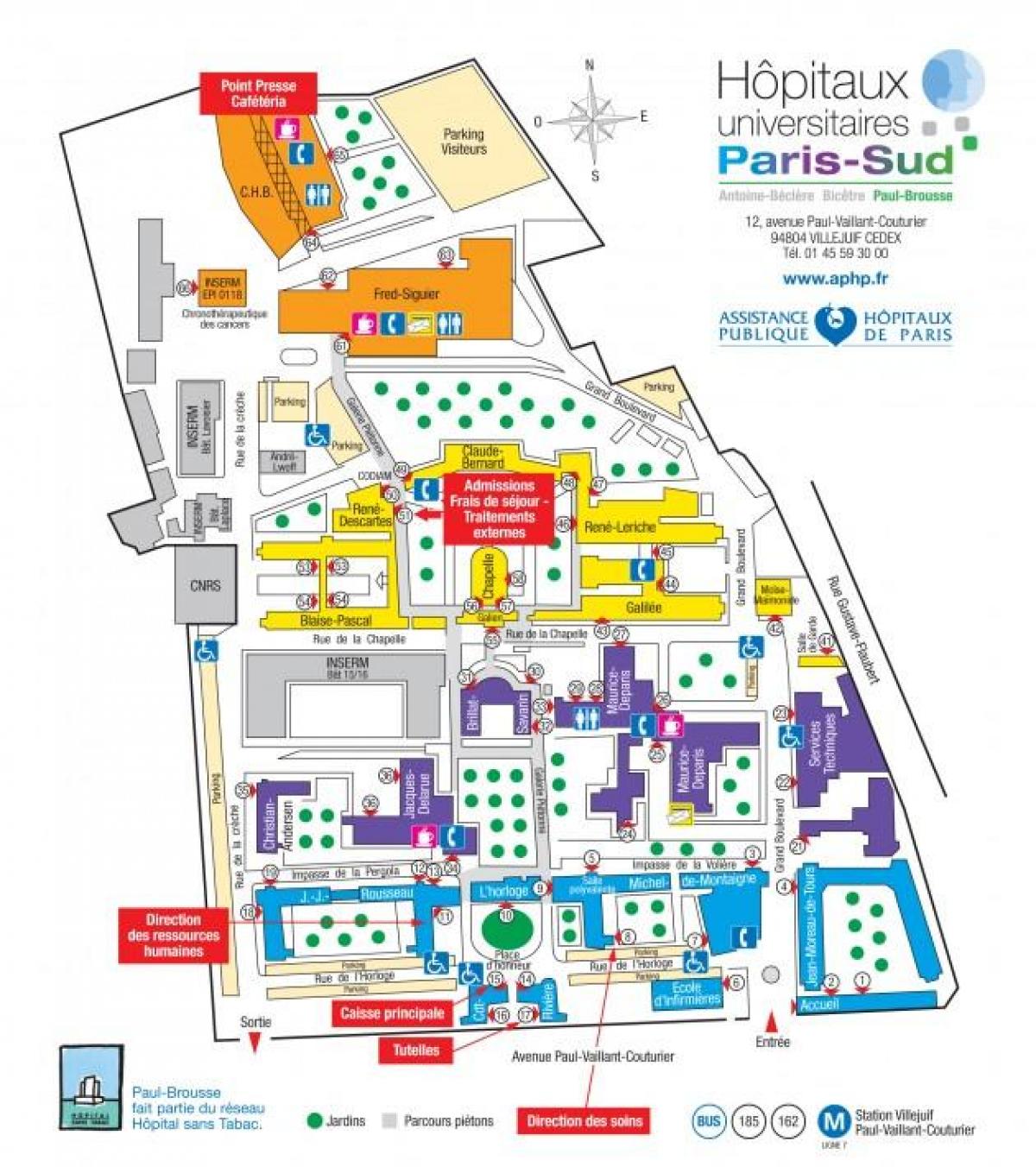 Քարտեզը Կես Brousse հիվանդանոցում
