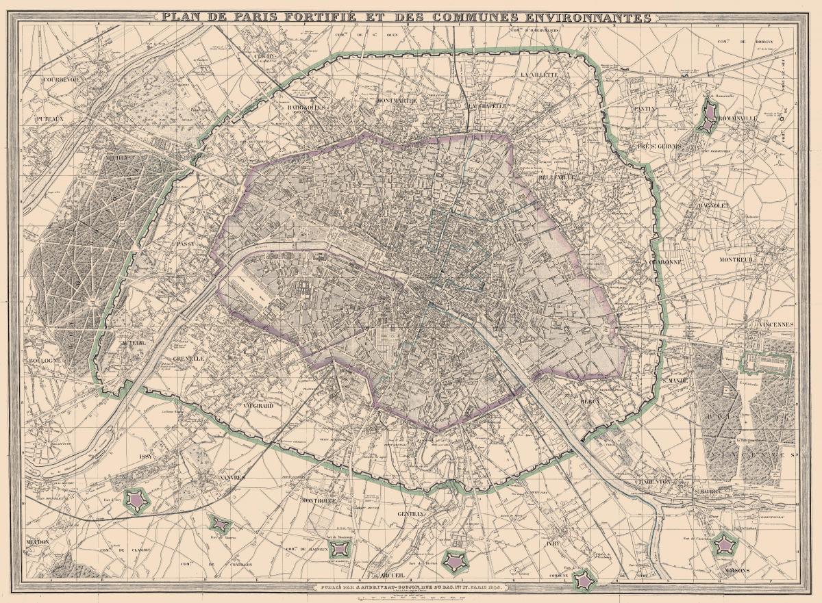 Քարտեզ Փարիզի 1850