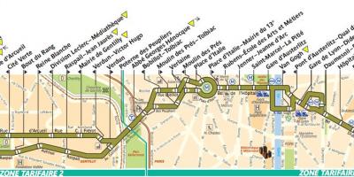 Քարտեզ ավտոբուսների Փարիզի գիծ 57