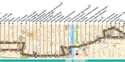 Քարտեզը ավտոբուսային Փարիզ գծի 95