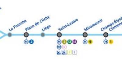 Քարտեզ Փարիզի մետրոյի գծի 13