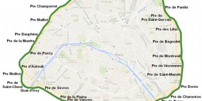 Քարտեզ քաղաքային դարպասների Փարիզի