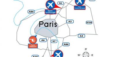 Քարտեզ օդանավակայանի Փարիզի